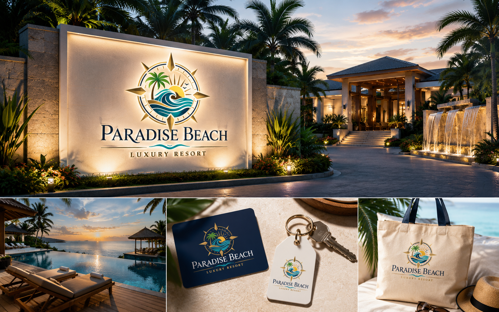 Paradise Beach Resort Logo Design